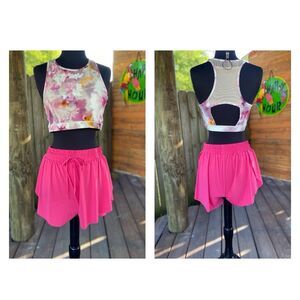 Whiteroom + Cactus Womens Split Butterfly Shorts Medium Pink Biker‎ Short Liner